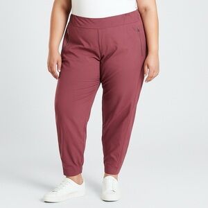 Athleta Trekkie North Jogger Pants Rosewood Pink 22 Plus Stretch Zip Pockets